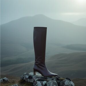 STAUD Dark Brown Wally Heeled Boots